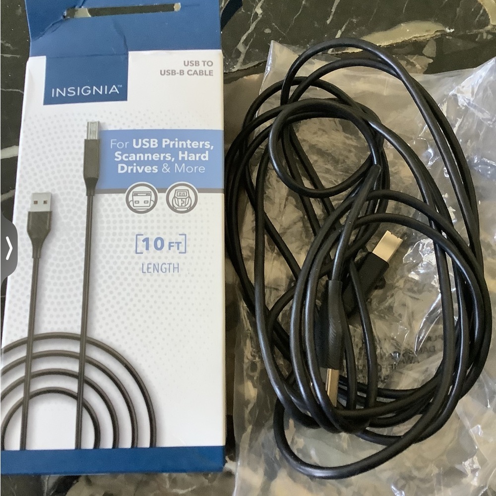 Insignia usb B cable 10ft